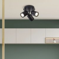 Deckenspot flexibel Metall Schwarz GU10 IP44 &Oslash;28 cm
