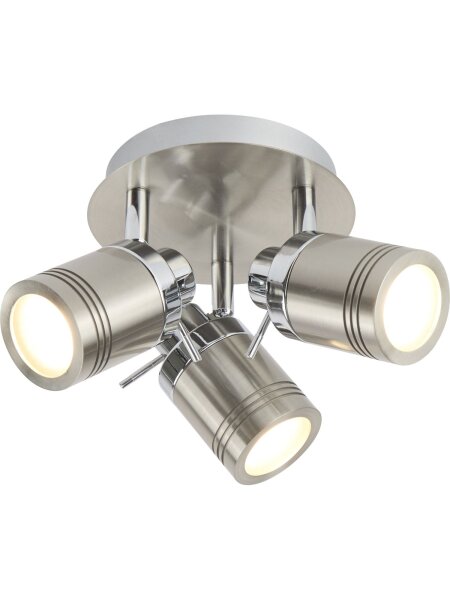 Deckenspot flexibel Silber GU10 IP44 Ø28 cm 3-flammig