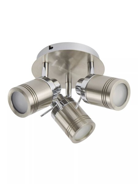 Deckenspot flexibel Silber GU10 IP44 Ø28 cm 3-flammig