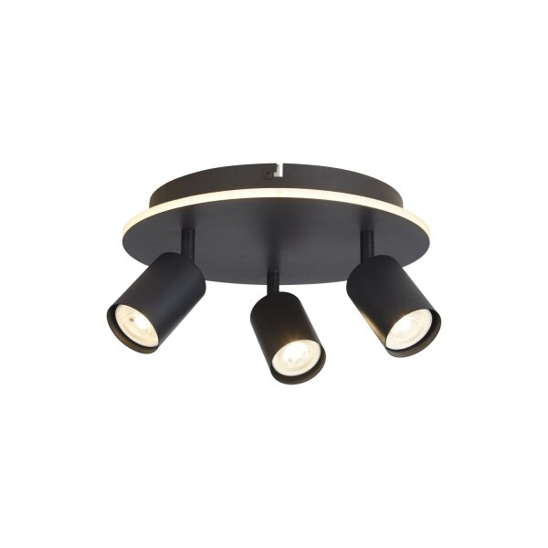 Deckenspot Metall Schwarz GU10 Ø29 cm 3-Stufen-Dimmung