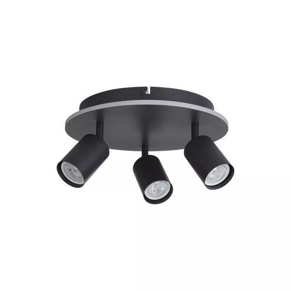 Deckenspot Metall Schwarz GU10 Ø29 cm 3-Stufen-Dimmung