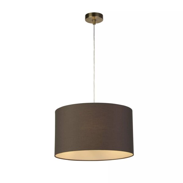 Hängelampe Stoffschirm Messing Antik E27 Ø21 cm Loft