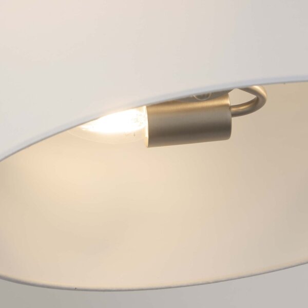 Pendelleuchte Stoffschirm Nickel E27 Ø21 cm Zylinder