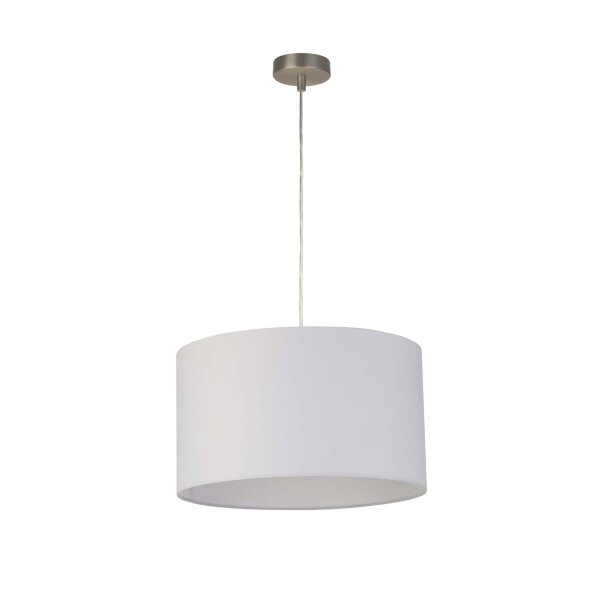 Pendelleuchte Stoffschirm Nickel E27 Ø21 cm Zylinder