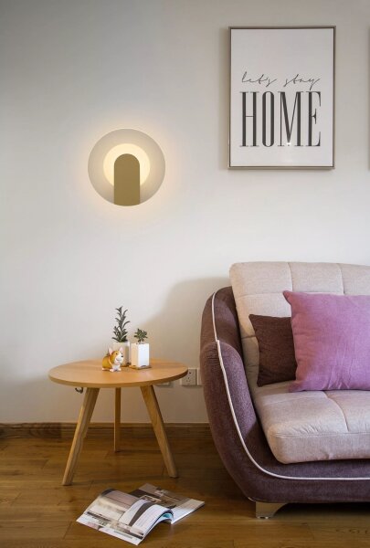 LED Wandlampe 3000K Metall Gold Weiß H:23 cm wohnlich