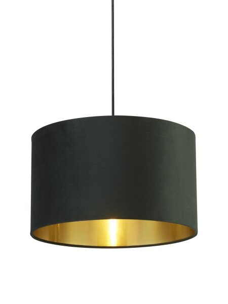 Lampenschirm Samt Dunkelgrün Gold E14 E27 Ø40 cm Loft