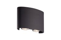 LED Au&szlig;enlampe 3000K Sandschwarz IP44 H:9,3 cm Up Down