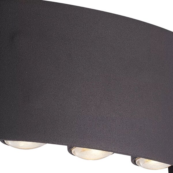 LED Wandlampe Außen 3000K Sandschwarz IP44 Up Down