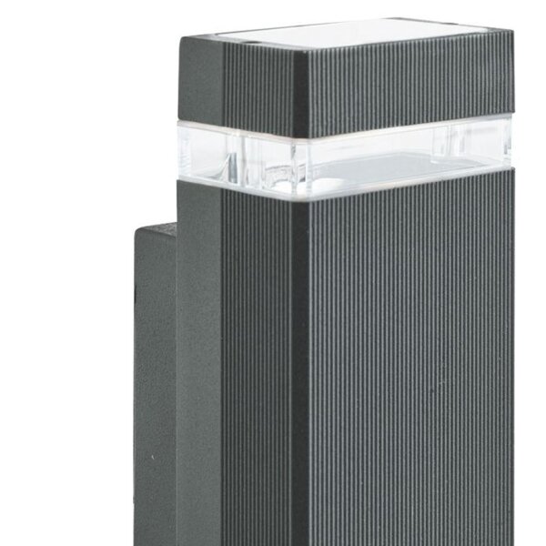 Außenleuchte Aluminium Glas Schwarz GU10 IP44 H:24 cm