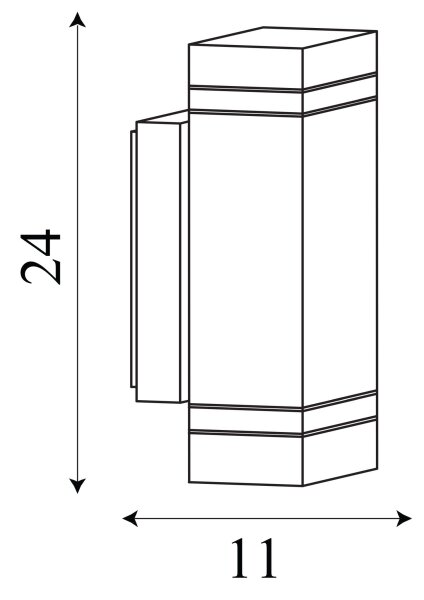 Außenleuchte Aluminium Glas Grau GU10 IP44 H:23,5 cm