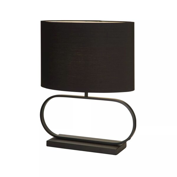Tischleuchte blendarm Baumwolle Schwarz E27 H:59 cm