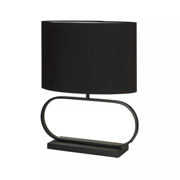 Tischleuchte blendarm Baumwolle Schwarz E27 H:59 cm