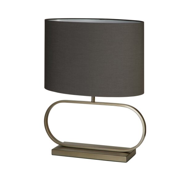 Tischlampe Baumwolle Bronze Grau E27 B:25 cm wohnlich