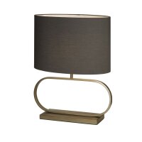 Tischlampe Baumwolle Bronze Grau E27 B:25 cm wohnlich