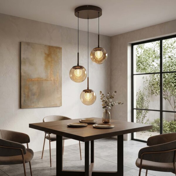 LED Hängelampe 3000K Glas Bronze Champagner Ø35 cm