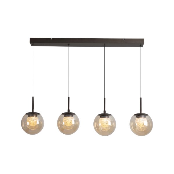 LED Pendelleuchte 3000K Glas Bronze Champagner L:90 cm