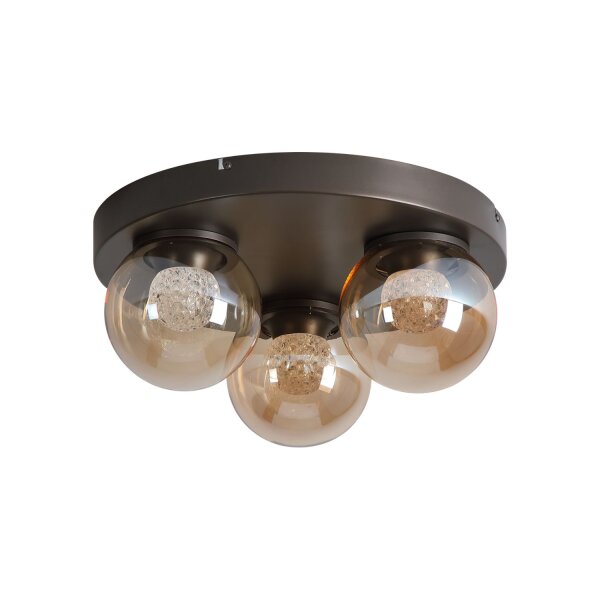 LED Deckenlampe 3000K Glas Bronze Champagner H:19 cm