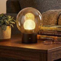 LED Tischlampe dimmbar 3000K Glas Bronze Champagner