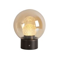 LED Tischlampe dimmbar 3000K Glas Bronze Champagner