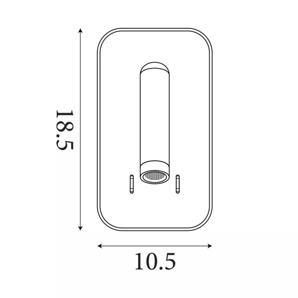 LED Wandleuchte Schalter 3000K Sandschwarz H:18,5 cm