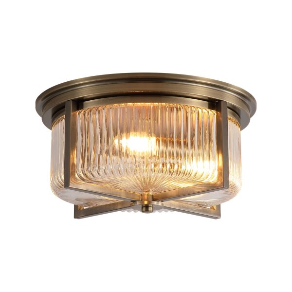 Deckenlampe Glas Metall Messing Antik E14 IP44 Ø35 cm