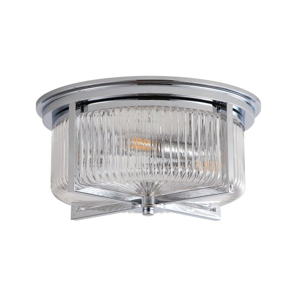Deckenlampe Glas Metall Chrom E14 IP44 Ø35 cm Zylinder