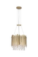 Pendelleuchte Glas Metall Kristall Gold E27 &Oslash;35 cm...