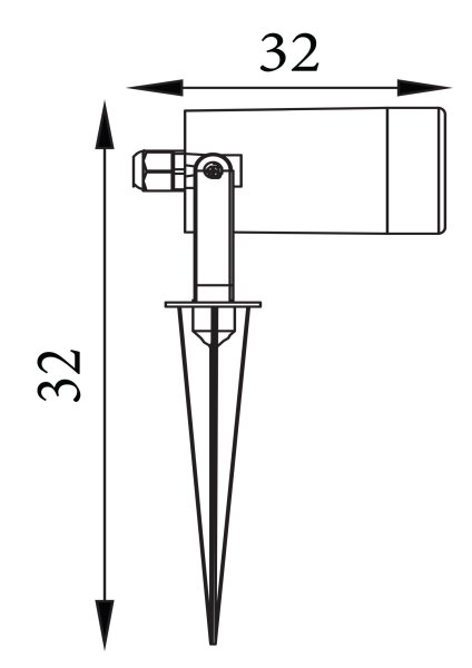 Erdspießstrahler schwenkbar Grau GU10 IP54 H:32 cm