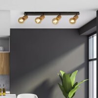 Deckenspot verstellbar Gummiholz Schwarz E27 L:91,5 cm