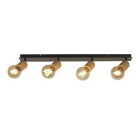 Deckenspot verstellbar Gummiholz Schwarz E27 L:91,5 cm