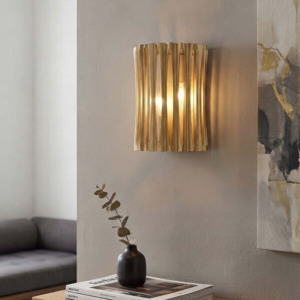 Wandlampe Metall Gold E14 IP44 B:20 cm Zylinder modern