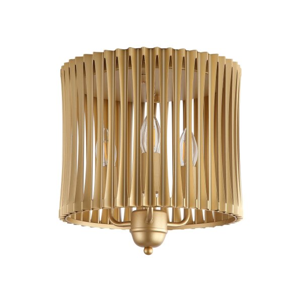 Deckenlampe Metall Gold E14 B:30 cm 3-flammig Zylinder