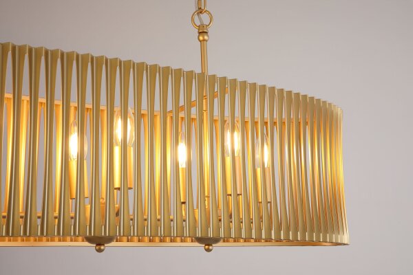 Pendelleuchte Metall Gold E14 L:99 cm 8-flammig Modern