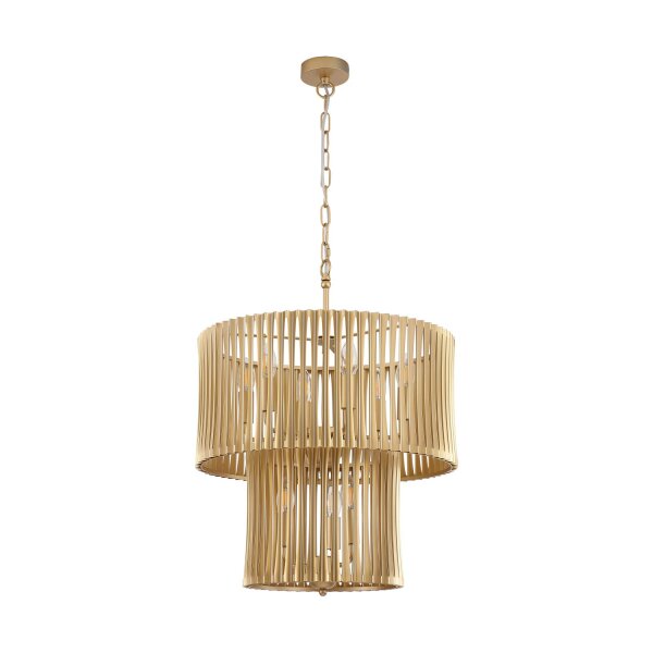 Pendelleuchte Metall Gold E14 Ø50 cm mehrstöckig modern