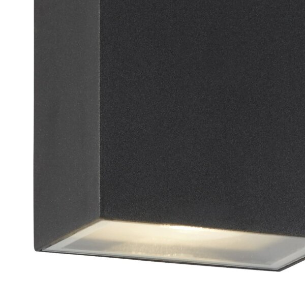 LED Außenwandlampe 4000K Aluminium Glas Schwarz IP44