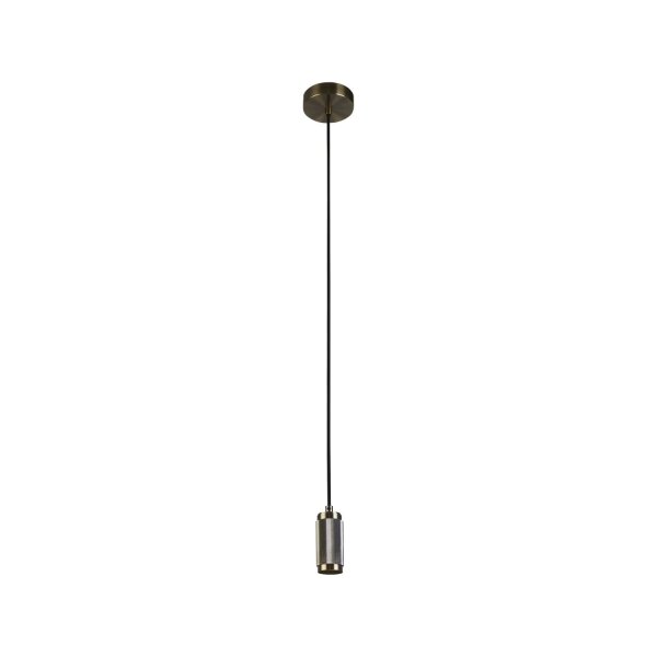 Pendelleuchte Metall Messing Antik E27 Ø10 cm Retro