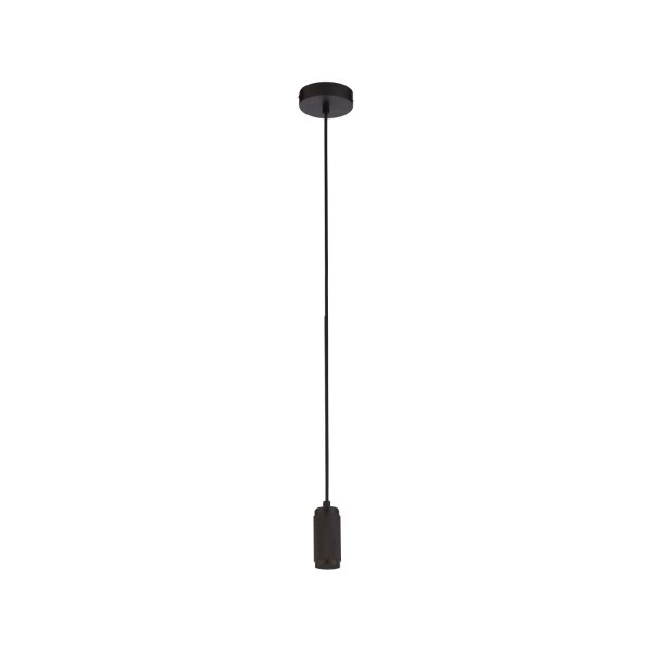 Hängelampe Metall Schwarz E27 Ø10 cm Textilkabel Retro