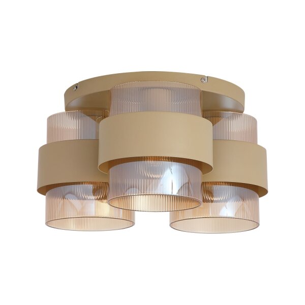 Deckenlampe Glas Sandfarben Bernstein E27 L:22 cm