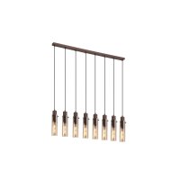 H&auml;ngelampe Glas Metall Mokka Bernstein E27 L:110 cm