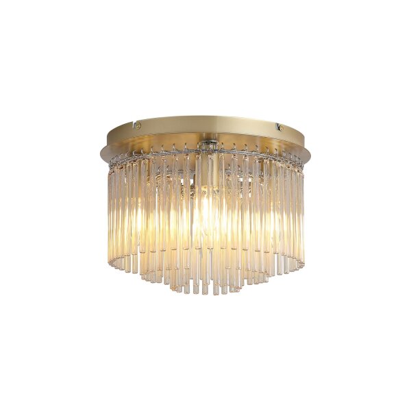Deckenlampe Glas Metall Gold Champagner E14 Ø32 cm rund