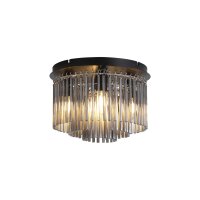 Deckenlampe Metall Rauchglas Schwarz E14 H:23 cm modern