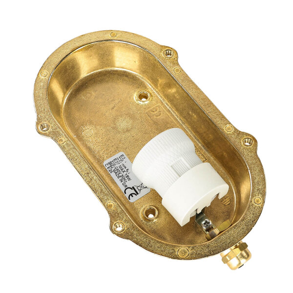Wandlampe Außen Messing Maritim oval IP64 Haus Tür