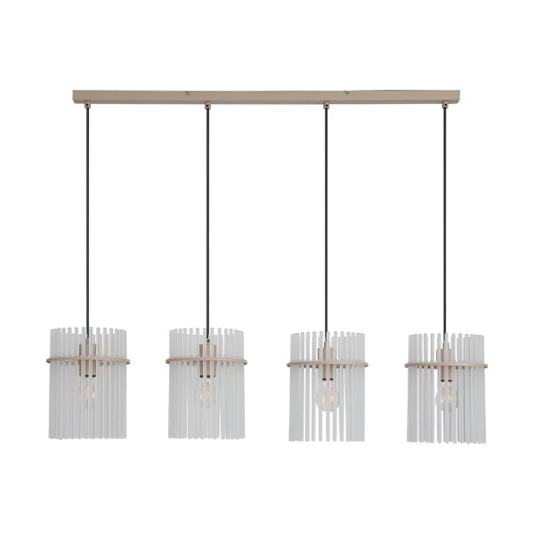 Hängelampe Glas Metall Sandfarben E27 L:110 cm Käfig