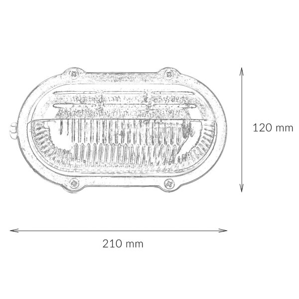Wandlampe Außen Messing Maritim oval IP64 Haustür
