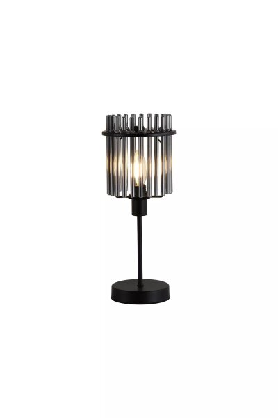 Tischlampe Rauchglas Schwarz E14 37,5 cm Kabelschalter