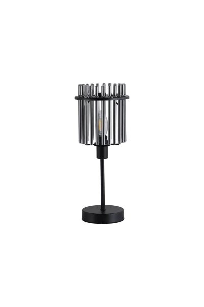 Tischlampe Rauchglas Schwarz E14 37,5 cm Kabelschalter