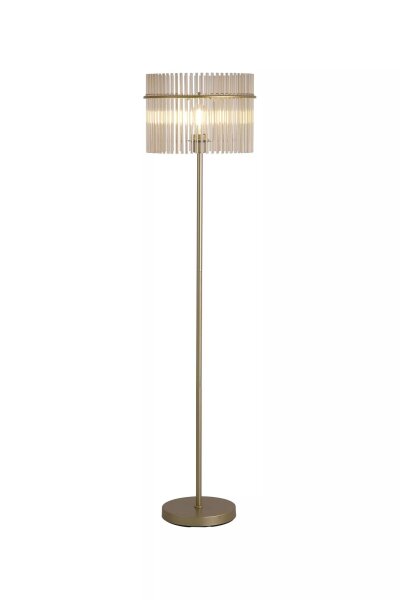 Stehlampe Glas Gold Champagner E27 H:152 cm Fußschalter