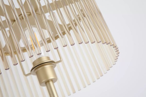 Stehlampe Glas Gold Champagner E27 H:152 cm Fußschalter