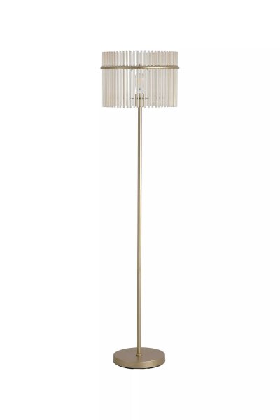 Stehlampe Glas Gold Champagner E27 H:152 cm Fußschalter