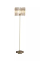 Stehlampe Glas Gold Champagner E27 H:152 cm Fu&szlig;schalter